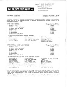 1968 Airstream Prices and Options